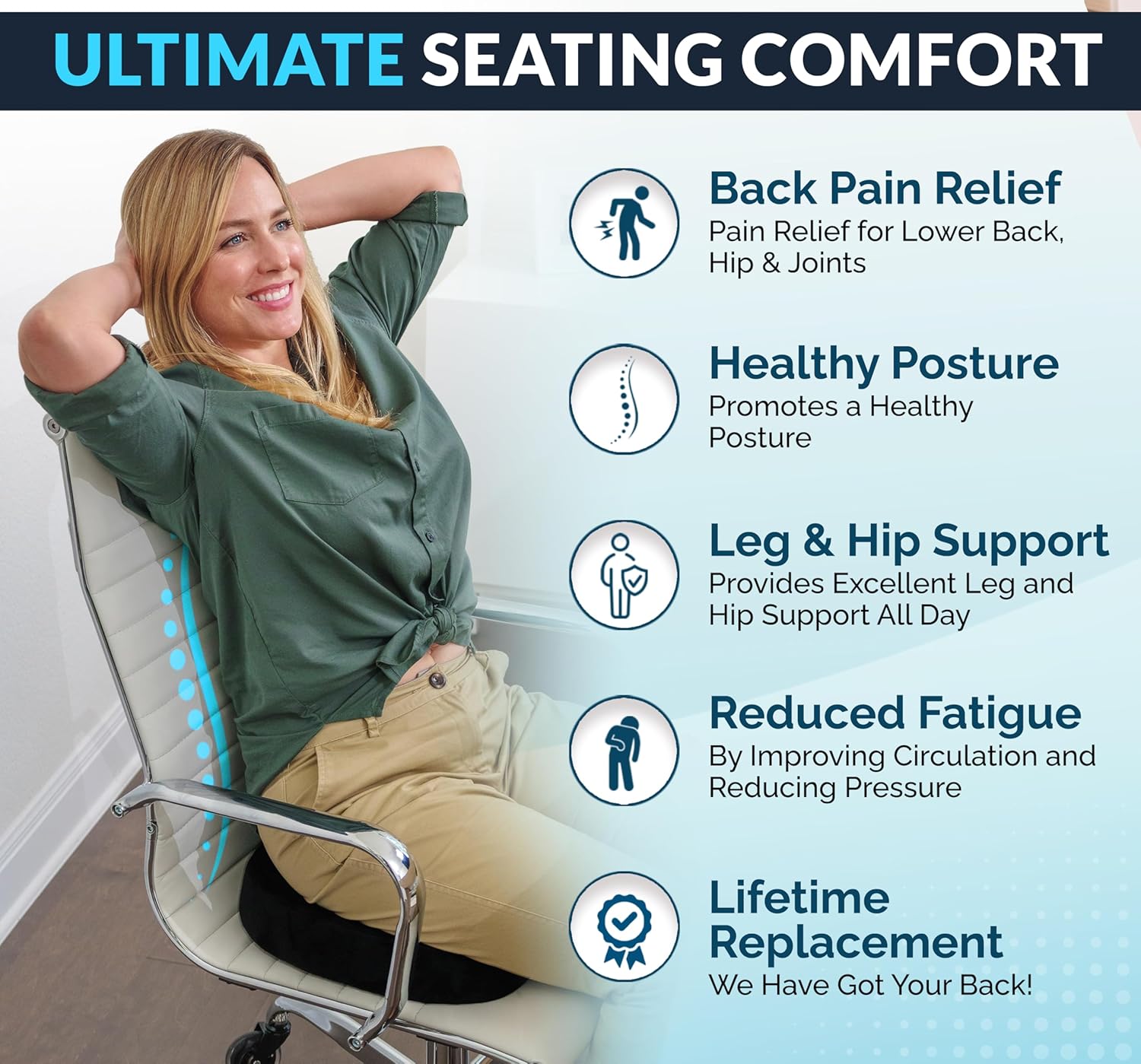 ComfiLife Premium Gel & Memory Foam Seat Cushion - larawan 3